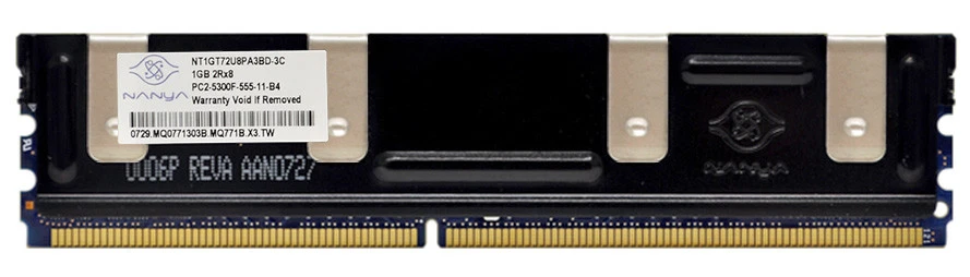 Barrette mémoire Nanya 1GB PC2-5300F HP PN: 398706-051 SP: 416471-001 - Photo 1/1