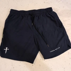 THREE NAILS Athletic Shorts Mens XL Dark Blue Workout Gym Running Training - Picture 1 of 11