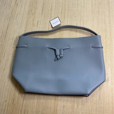 梅西百货女式购物肩抽绳桶托特包灰色蓝色全新 — 第 1/4 张图片