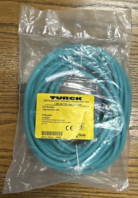 CONJUNTO DE CABOS TURCK RSSD RJ455 441-10M M12 MACHO RETO PARA RJ45S 10M **NOVO** - Imagem 1 de 2