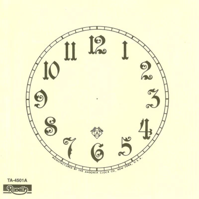Trademark Paper Clock Dials - 4.5" to 11" - Seth Thomas, Ansonia, Ingraham, etc!