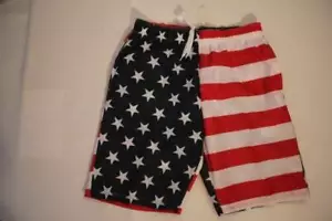 Mens Swim Trunks XL American Flag Board Shorts USA Swimsuit Pockets Lined Beach - Picture 1 of 2
