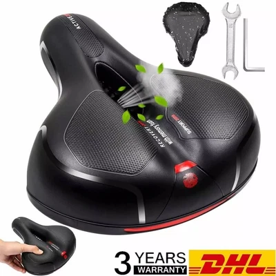 Fahrradsattel Ergonomischer Sitz Gel Memory-Schaum Rückstrahler Federung Bequem - Bild 1 von 4
