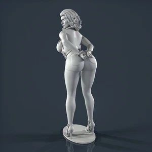 Unpainted resin figurine. Woman girl model in handcuffs 1/18 1/24 1/32 1/43 - Afbeelding 1 van 9