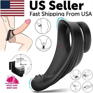 Penis Cock Ring Male Prostate Massager Anal Butt Plug Sex Toys For Men Couple US - Picture 1 of 12