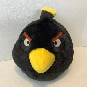 2010 Commonwealth Toy Angry Birds Black Bird Bomb Plush w/Sound Works 6" - Picture 1 of 5