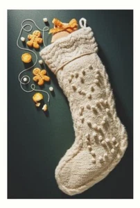 Neu Anthropologie gestrickte Herzen Weihnachten Urlaub Strumpf 23"L 11"W - Bild 1 von 2