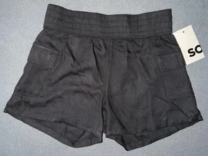 SO Boys Cargo Shorts Size Small (7) Black Gunpowder elastic waist NWT - Picture 1 of 8
