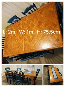 Dining Table used- parquetry finish - Picture 1 of 2
