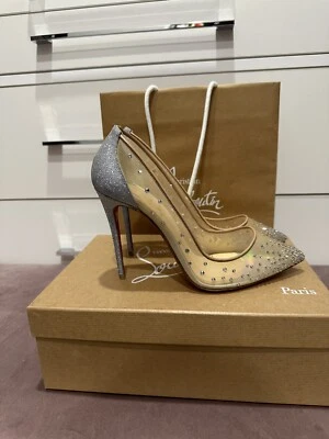 Authentic Christian Louboutin Follies Strass 100mm Crystal Pumps - Image 1 of 4