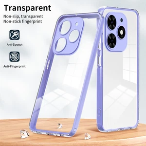 Funda blanda de cristal transparente para parachoques híbrida a prueba de golpes para Tecno Spark Go 2024 - Imagen 1 de 25