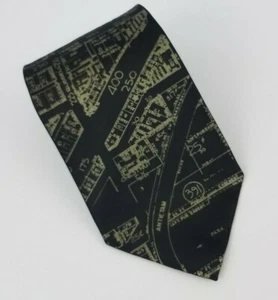 Cyberoptix Silk Tie Black Blueprint Novelty Men Necktie 59 x 3.5/8  - Picture 1 of 7