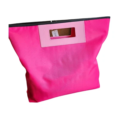 BOLSO DE MANO Clinique Rosa Caliente NUEVO/NUEVO CON ETIQUETAS Edición Limitada NYLON Imitación Cuero MANGO Foto 1 de 4