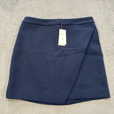NUEVO CON ETIQUETAS Banana Republic Mini Falda Estilo Envolvente Azul Oscuro Ropa de Oficina Falda Mujeres Talla 6P Foto 1 de 4