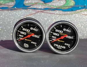 Auto Meter PRO COMP Liquid Filled Oil & Trans Temp 2.5in Gauges PAIR - FOR PARTS - Picture 1 of 7