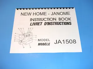 New Home/Janome Model JA 1508 Sewing Machine Instruction Manual - Printed - Picture 1 of 1