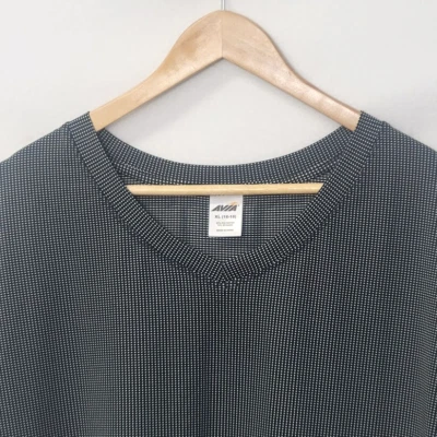 Top túnica Avia XL para mujer negro blanco punteado cuello en V elástico plisado en la espalda Foto 1 de 4