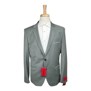 Hugo Boss Current Gray Hesten 232X Extra Slim Fit Flex Wool Suit Size 44R NWT - Picture 1 of 14