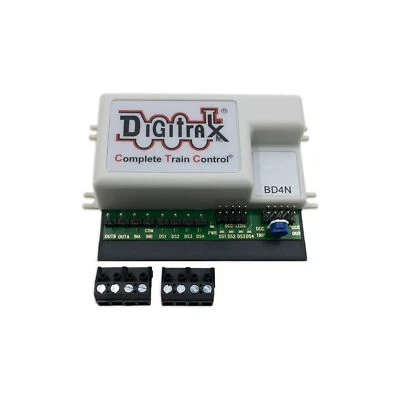 Digitrax BD4N DCC 4 Block Occupancy Detector - Adjustable - 8A - Status led's - Image 1 of 2