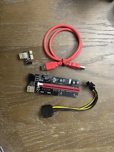 PCIe X1 to X16 Riser, PCE164P-N08 VER009S, 6 Pin for Graphics Card - Picture 1 of 2