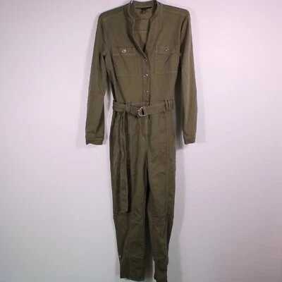 White House Black Market Jumpsuit Womens Size 4 Green Olive Stretch - Image 1 of 4