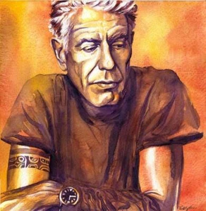 Affiche - Aquarelle orange Anthony Bourdain par Kelly Eddington, Imagekind - Photo 1 sur 12