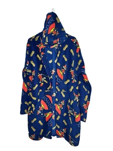 Disney Parks Dumbo Long Fleece Hoodie Kids Size XL 16-18 Open Front Pockets Blue - Picture 1 of 5