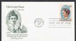 USA 1976 2 FDCs BIRTH CENTENNIAL OF CLARA MASS NURSE MEDICAL WITH CACHETS - Picture 1 of 2
