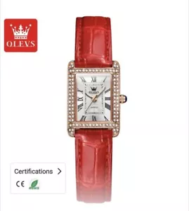 Watches Women Ladies Female Diamond Gold Square Stainless Luxury Fashion Slim - Picture 1 of 14