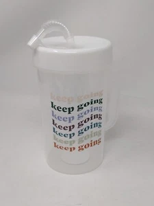Keep Going Jumbo Tumbler Drinkware Clear Cup With Straw - Picture 1 of 8