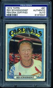 1972 Topps #67 Red Schoendienst Signed Slabbed Card PSA/DNA HOF - Picture 1 of 1