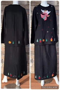 The Quacker Factory Engel Strick L Maxirock & Top Pullover Anzug Set Weihnachten - Bild 1 von 7