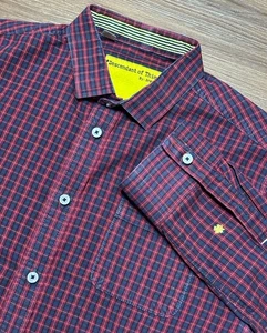 Descendant of Thieves Men's Red Plaid Button Down Shirt Limited Edition 166 Sz L - Picture 1 of 11