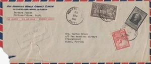 1947 Port-au-Prince, Haiti Cancel on Pan American Airways Cover w Nice Franking - Picture 1 of 1