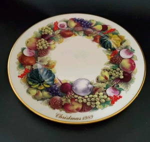 Lenox 1989 Colonial Christmas Yuletide Wreath Plate Gold Trim Limited Edition  - Picture 1 of 11