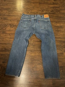 Jeans Levi's 505 para hombre 40x30 azul pierna recta denim lavado medio - Imagen 1 de 7