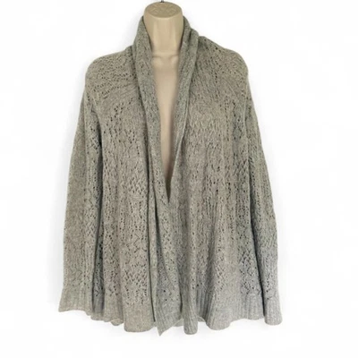 Calypso St. Barth Cashmere Open intricate Knit Cardigan Gray XS - Image 1 of 4
