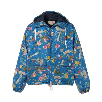 Gucci x Higuchi Yuko Nylon Jacket 44 Men's Blue  672639 mushroom print Garment W - Image 1 of 4