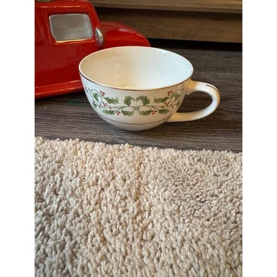 Gibson Housewares Holly Berry Teacup Gold Rim - Image 1 of 4