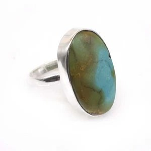 Anello regolabile regalo gioielli placcato argento pietra turchese Tibet o351 - Foto 1 di 5