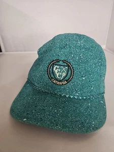 Vintage Catawba Country Club Green Textured Cap with Logo Golf Cap - Picture 1 of 5