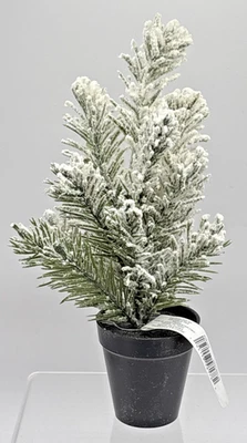 Ashland Mini Potted Snow Pine Evergreen Christmas Noel Tree 9" - Image 1 of 3