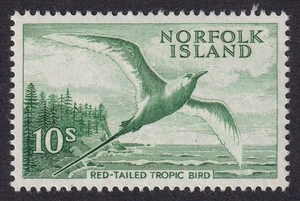 NORFOLK IS. 1961 Red-tailed Tropic Bird 10/- Emerald-Green SG 36 MNH/** (CV £26) - Picture 1 of 1