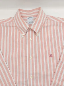 🇺🇲 Brooks Brothers Regent Mens 15.5x34 Red Blue Oxford Cloth Button Shirt  - Picture 1 of 7