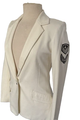 Laveer Women's Size 6 White Military Style Blazer Jacket Luxury Preppy Made USA - Image 1 of 4