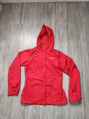 Chaqueta de lluvia Columbia para mujer Omni-Shield impermeable con capucha cremallera roja/rosa talla S Foto 1 de 4