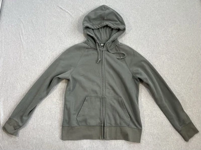 Sudadera con capucha verde con cremallera Uniqlo para mujer mediana algodón/poliéster Foto 1 de 4
