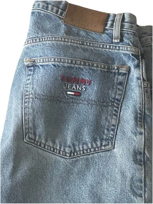 Tommy Hilfiger Jean Shorts 36 Distressed Baggy Wide Leg Flag Loop VTG Y2K Skater - Image 1 of 4