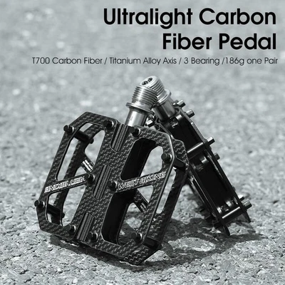 Ultralight T700 Carbon Fiber Titanium Axle 3 Bearings Bicycle Pedals Anti-slip * - Image 1 of 4