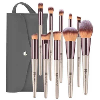 MARKENLOS HEYMKGO Make Up Pinsel Set, Professionelle Pinselset Makeup 10-teilig mit PU